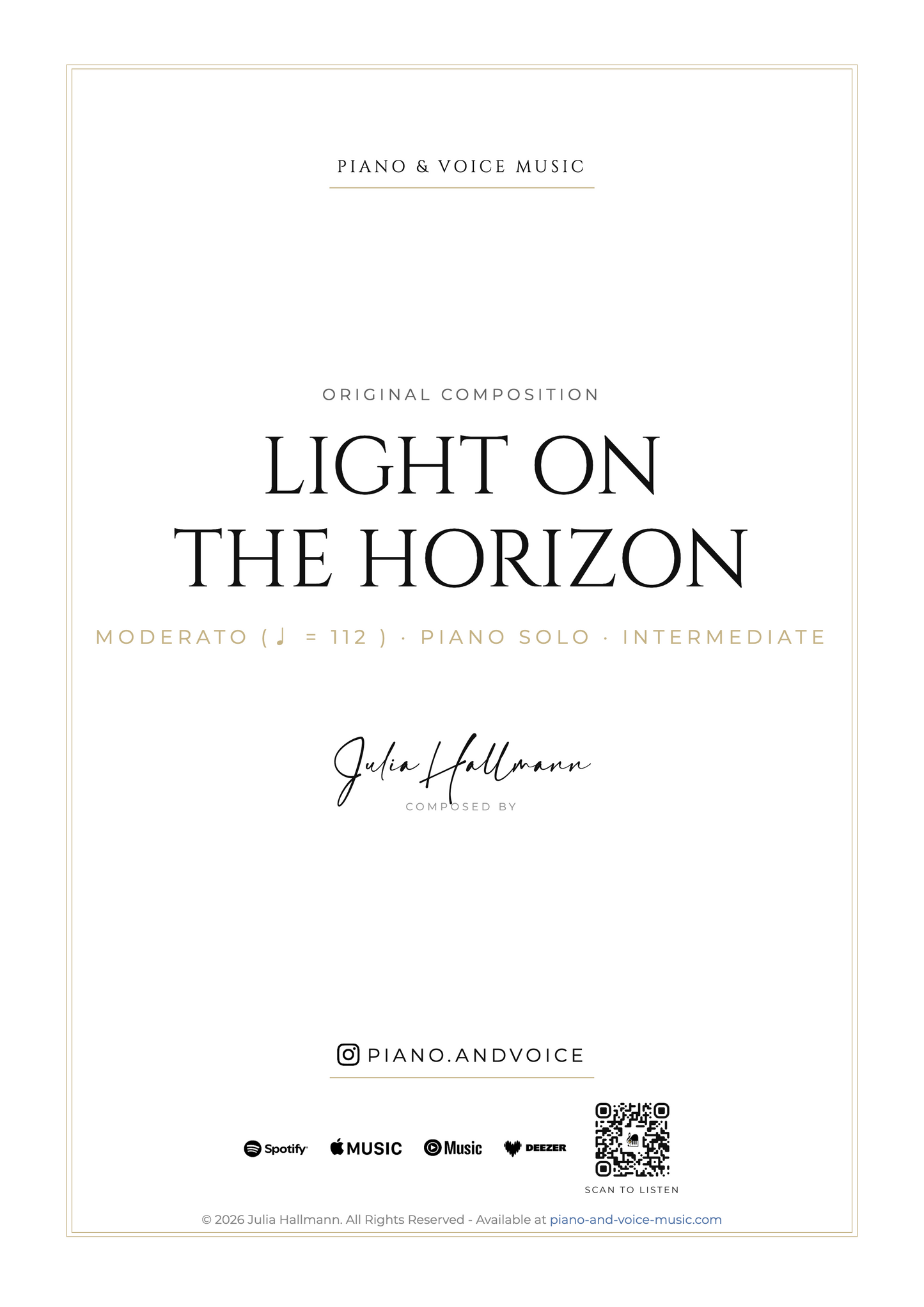 Light on the Horizon – Klaviernoten (PDF)